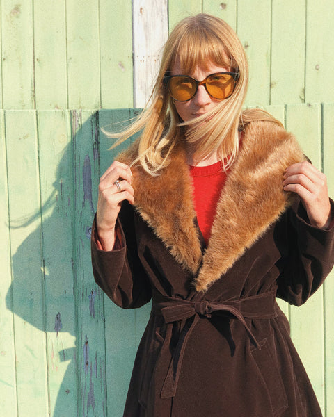 Queenie 1970s Velvet Trench