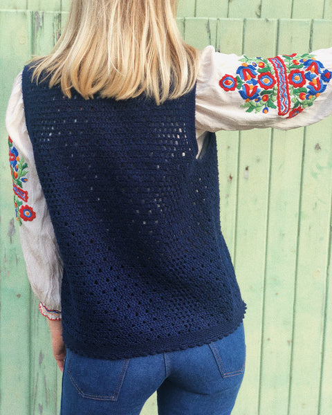 Greta 1970s Hand-Crocheted Waistcoat