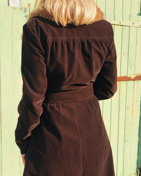 Queenie 1970s Velvet Trench