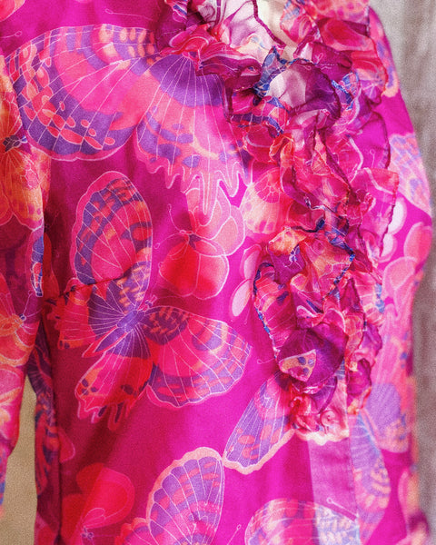 Olivia 1960s Psychedelic Butterfly Blouse