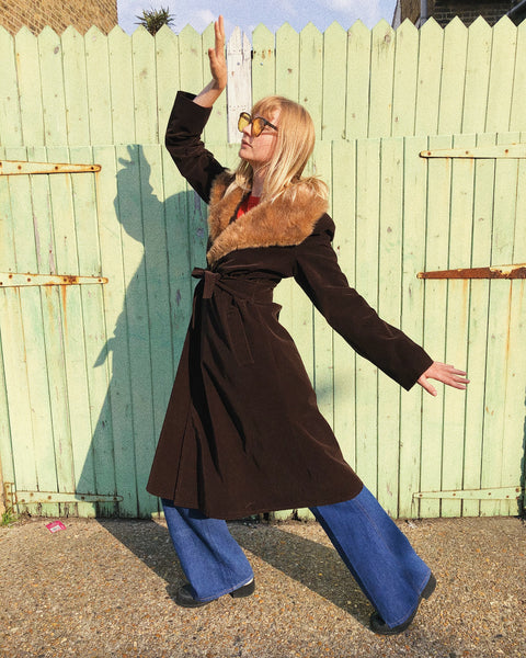Queenie 1970s Velvet Trench