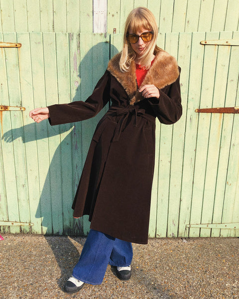 Queenie 1970s Velvet Trench