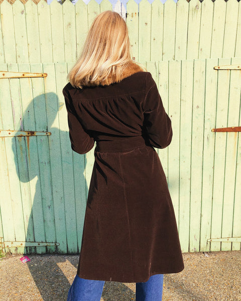 Queenie 1970s Velvet Trench