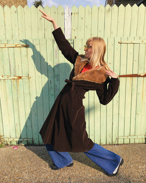 Queenie 1970s Velvet Trench