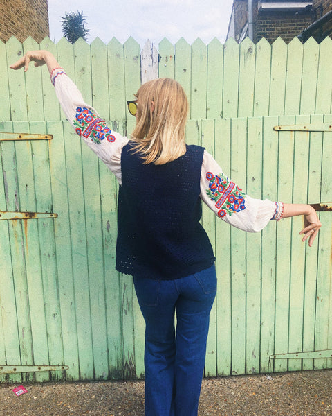 Greta 1970s Hand-Crocheted Waistcoat