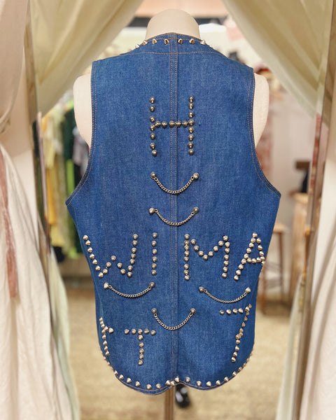 Original 1970s Hand Studded Punk Waistcoat
