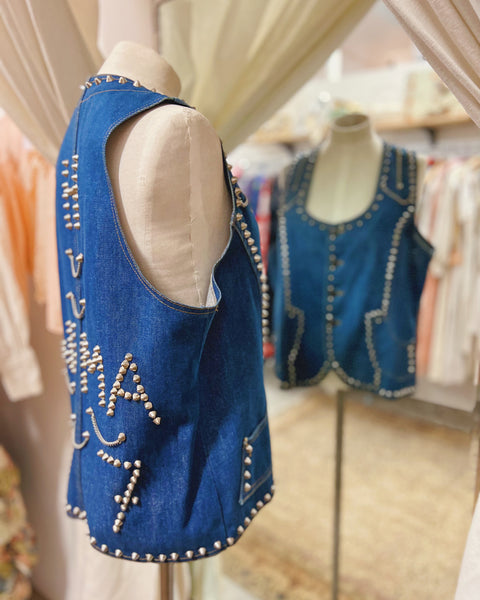 Original 1970s Hand Studded Punk Waistcoat