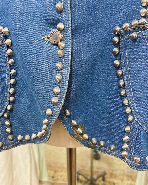 Original 1970s Hand Studded Punk Waistcoat