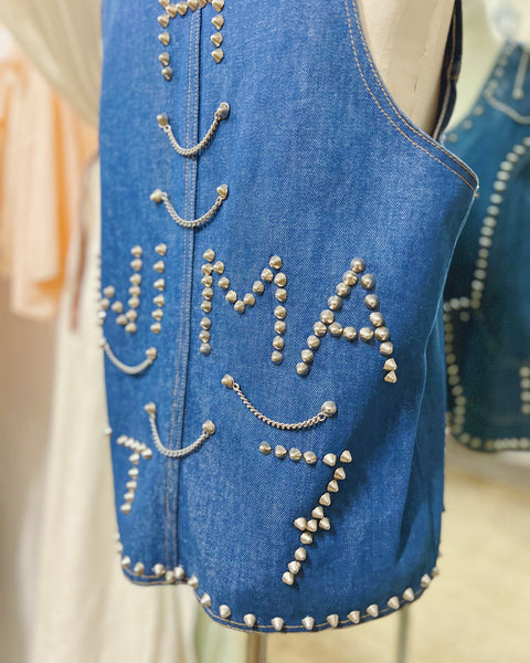 Original 1970s Hand Studded Punk Waistcoat