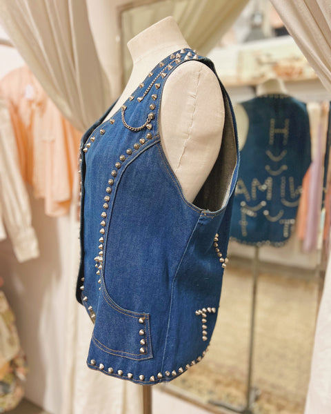 Original 1970s Hand Studded Punk Waistcoat