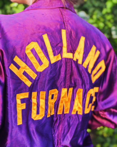1950s Silk Purple Fade Letterman