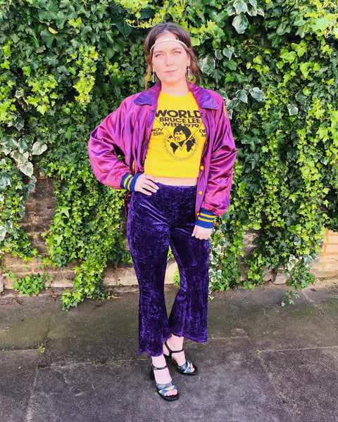 1950s Silk Purple Fade Letterman