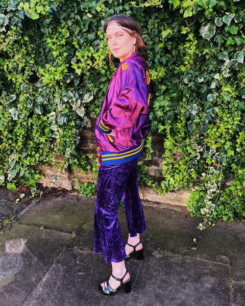 1950s Silk Purple Fade Letterman