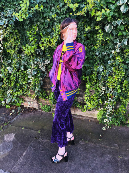 1950s Silk Purple Fade Letterman