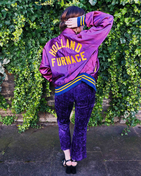 1950s Silk Purple Fade Letterman